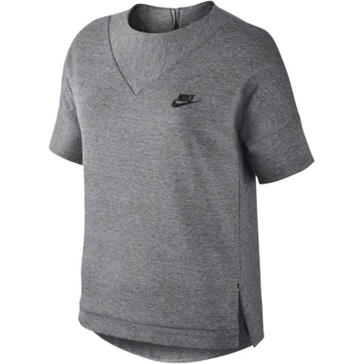 Nike T Shirts Women s Gray Crew Neck Moderate 803582-063 L