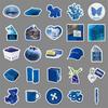 50 Sheets Blue Creative Journal & Waterproof Decorative Stickers for Laptops, Water Bottles, & Phone Cases