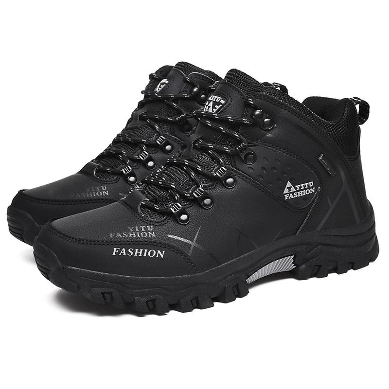 

Мужская обувь для походов с высоким берцем, нескользящие, износостойкие уличные ботинки, большой размер 41 чёрный