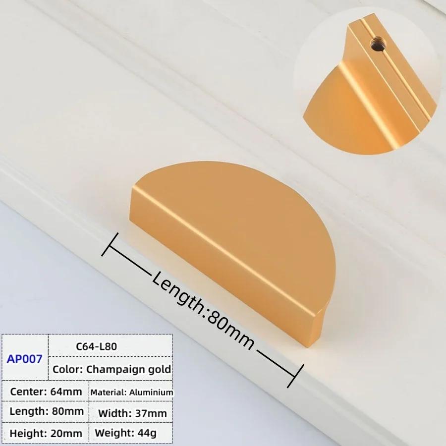 Modern Semicircle Cabinet Door Handles Cupboard Closet Furniture Door Handle Aluminum Alloy Half Round Drawer Pulls