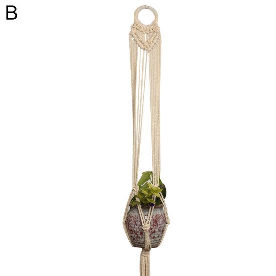Hanging Pot Holder Plant Planter Basket Hanger Cotton Rope Macrame Braided Craft