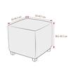New Solid Color Jacquard Ottoman Cover Elastic T-Shape Square Stool Cover Soft Velvet Footstool Case Home Decor