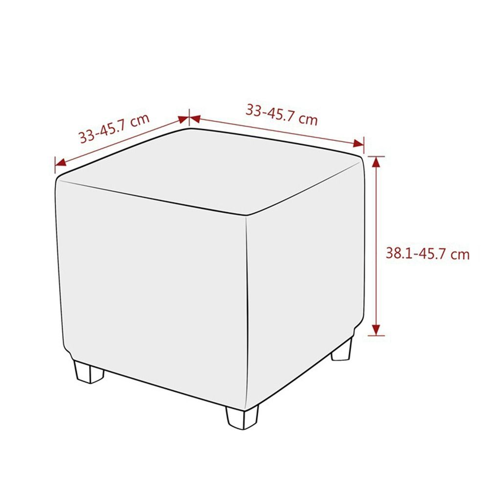 New Solid Color Jacquard Ottoman Cover Elastic T-Shape Square Stool Cover Soft Velvet Footstool Case Home Decor