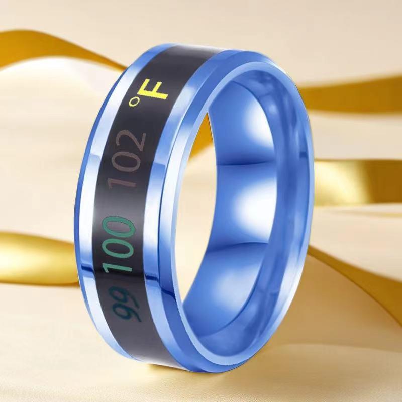 Stainless Steel Color-Changing Men's Ring - Hip-Hop, Trendy, Temperature-Sensitive, Non-Fading Luxury Design