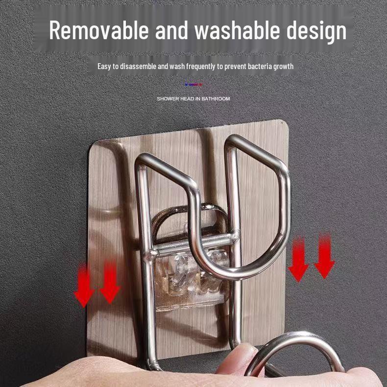 Wall-Mounted Bathroom Basin Hook Rack - No-Drill Adhesive Shelf