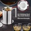 304 Stainless Steel Grease Strainer Container Large Oil Storage Pot Grease Keeper with Lid and Handle Kitchen Cooking & Frying