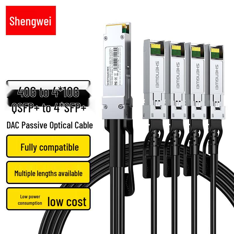 

Shengwei 40G QSFP+ to 4*10 SFP+ DAC Cable 3m