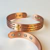3D Retro Copper & Gold Tone Adjustable Bible Verse Bracelet with Magnetic Closure