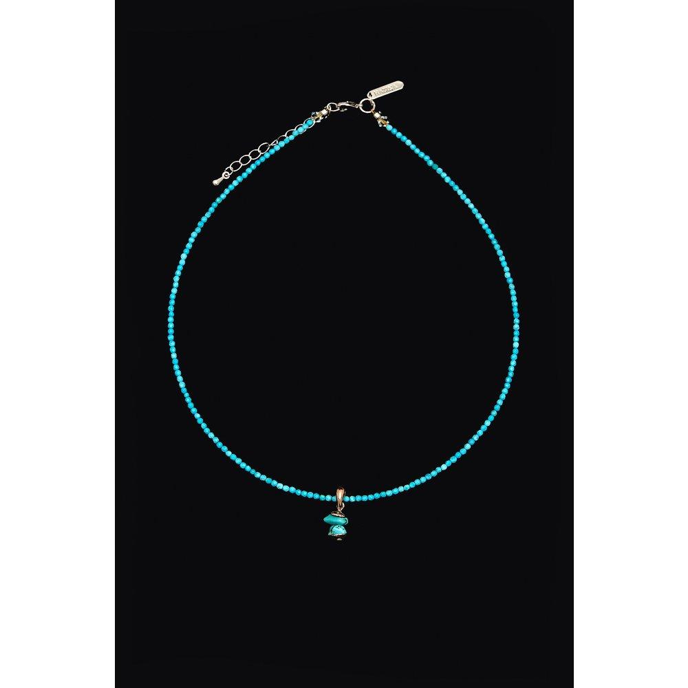 [Hazina] 2Mm Howlite Necklace - Vivid Blue - Howlite