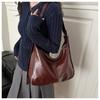 Retro Style Faux Leather Tote Bag for Women Large Capacity Shoulder Handbag