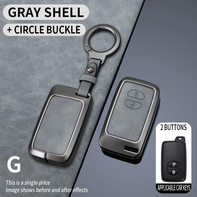 2 3 4 Buttons Zinc Alloy + Leather Car Key Case Cover Holder For Toyota Prius 30 Alpha Aqua Land Cruiser Auris for Lexus LC 200