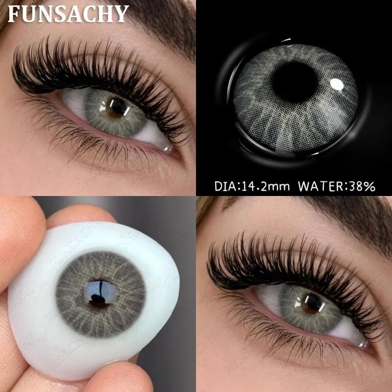 FUNSACHY 1 Paar Farbige Pupillen für Augen Große Augen Kontaktlinsen Jährlich Natürlich Braun Kosmetisch Grüne Augenfarbe Linse Graue Linse für Schönheit
