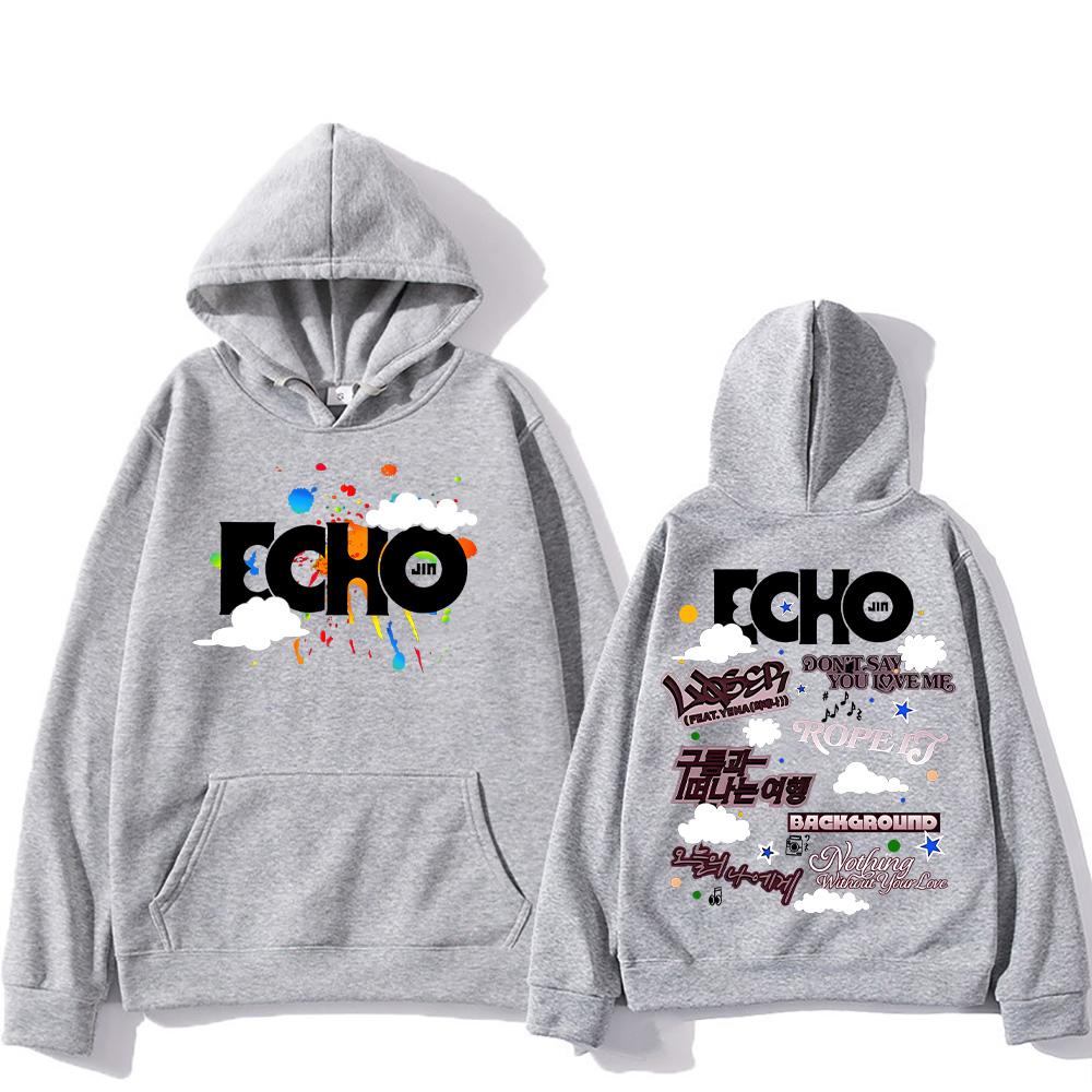 Jin Echo Hoodies Unisex Autumn Winter Casual Vintage Streetwear Sweatshirts Fashion Women New Album Tour Pullover Jin Fans Gifts