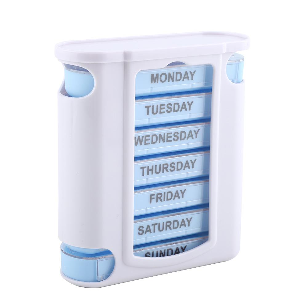 

Portable 28 Grid 7 Layers Plastic Medicine Drug Storage Box Travel