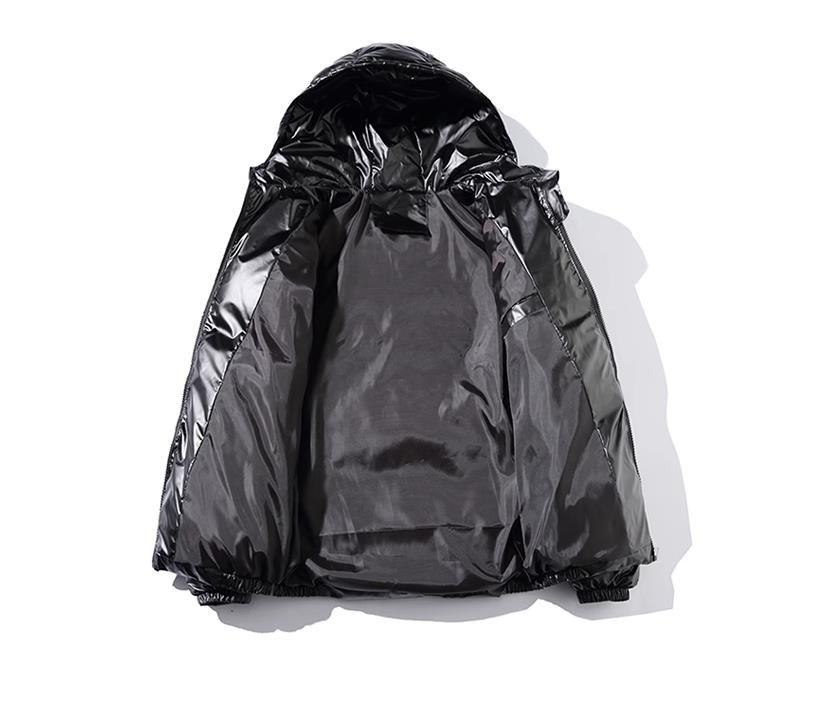 Veste en coton pour homme, vêtement ample et décontracté, épais et à capuche, en coton brillant