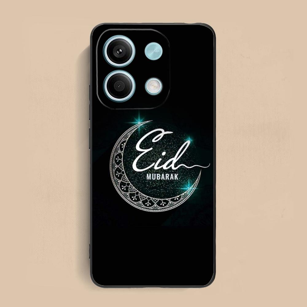 Eid Mubarak Mobilskal för Xiaomi Redmi Note 14 13 12 11 S Pro Plus 4G 5G Färgstarkt Tryckt Fodral Fodral Lyxigt Vackert