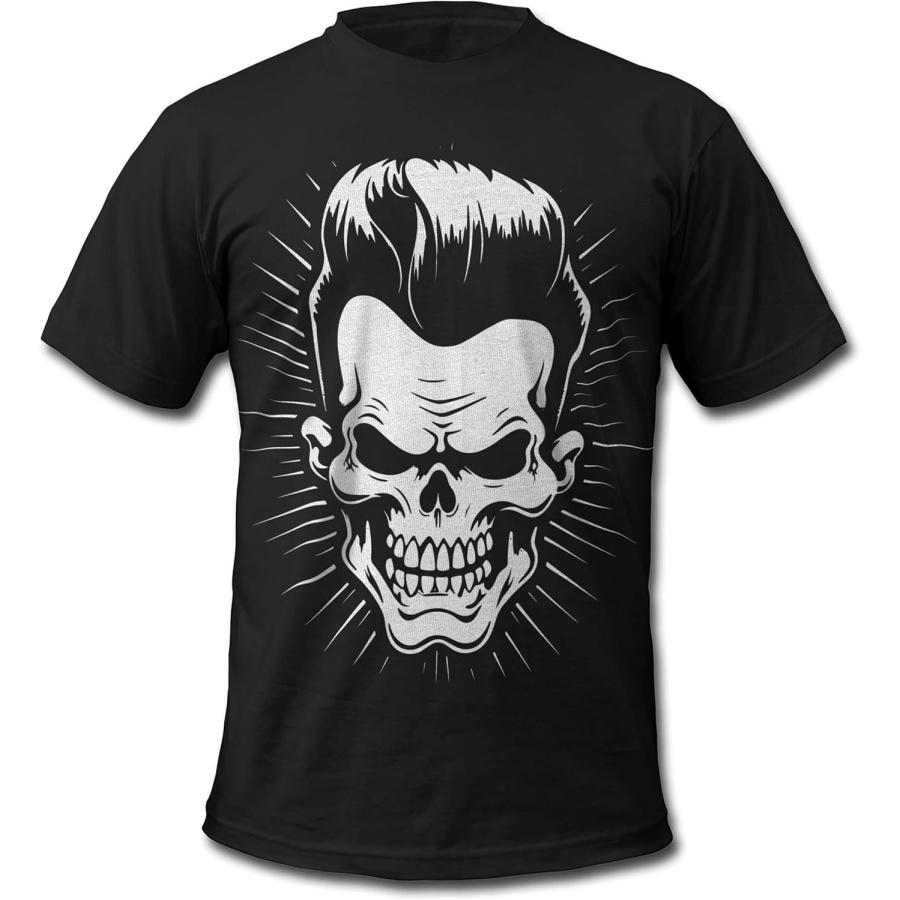 Bands and Bones The Psychobilly Skull 3 Rockabilly Men s T-Shirt S