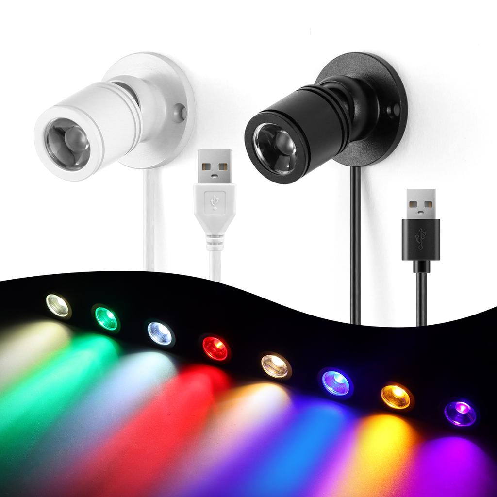 8Colors Mini Spot Light 1W Rotatable iling Lamp 5V USB Powered Downlight for Model Display Counter Wine Case Ambinet Lighting