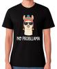 Koszulka No Probllama Zabawna Lama Zwierzęca Gra Słów Humor Unisex Tee