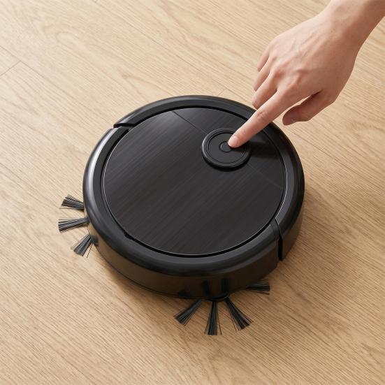 Robot Aspirapolvere Intelligente Avvio con un Click Aspirazione Laterale Funzionamento Silenzioso Scopa Aspirapolvere Mop per Pavimenti Rimozione Polvere Peli Macchie