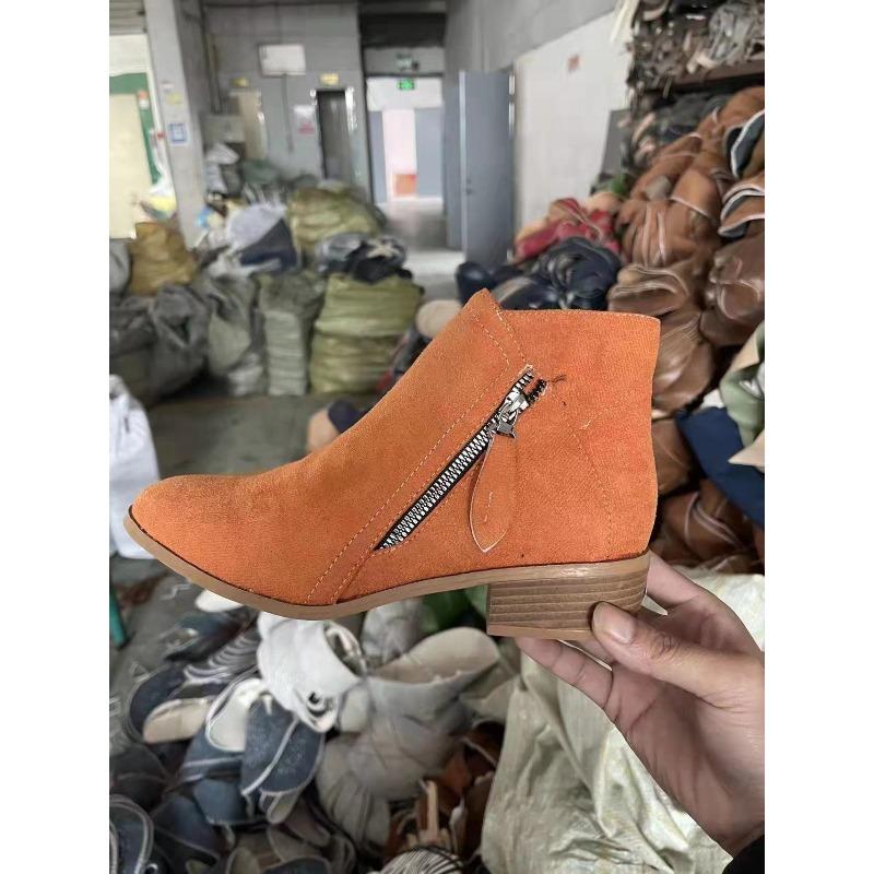 Wildleder Martin Boots Damen 2 Herbst und Winter Neu Grober Absatz Seitenreißverschluss Große Größen Damen Kurzstiefel