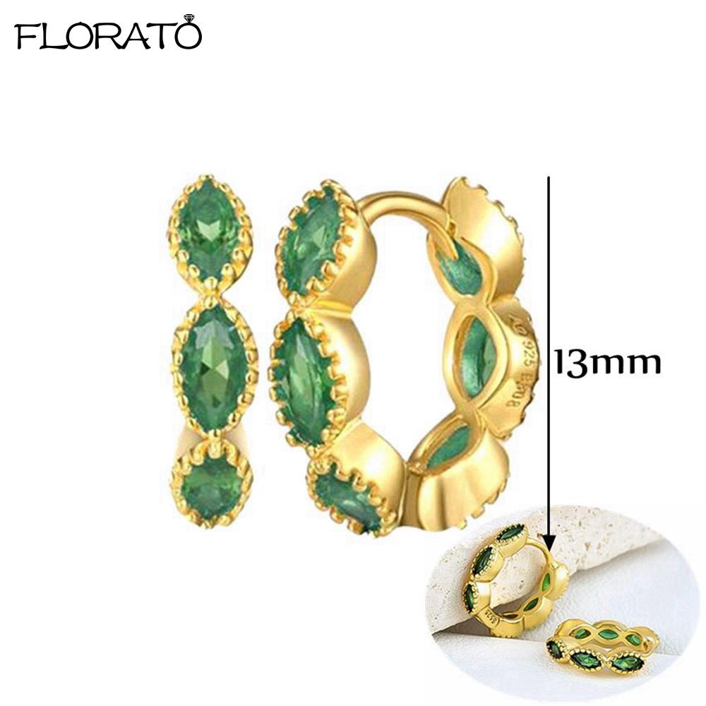 925 Silver Needle 11/13mm Small Hoop Earrings for Women Circle Piercing Huggie Earrings Multicolor Zircon Earrings Party Jewelry
