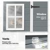 10 X 6 Ft Resin Garden Shed, Outdoor Storage Shed with Floor, Windows, Lockable Doors and Vents, Grey