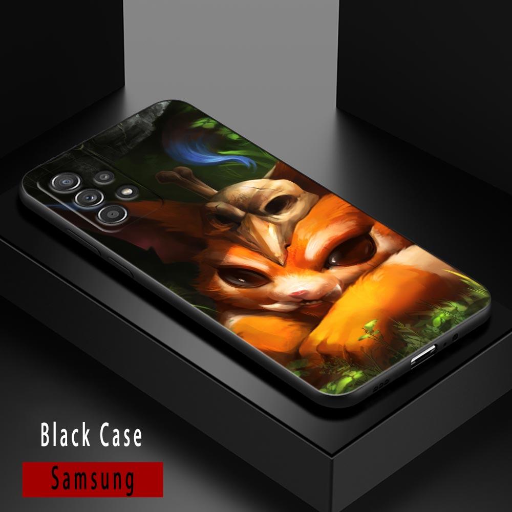 Cute Fox Animal Cases For Samsung Galaxy A52 5G Funda A13 A54 A52s A53 A72 A73 A33 A23 A32 A51 A71 Soft TPU Silicone Black Cover