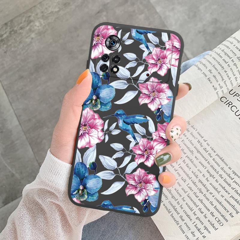 For Poco X4 Pro 5G M4Pro Cover Funda Vintage Flower Leave Protective Cover TPU Capa For Xiaomi Poco X4 Pocox4 X 4 M4 Pro Coque