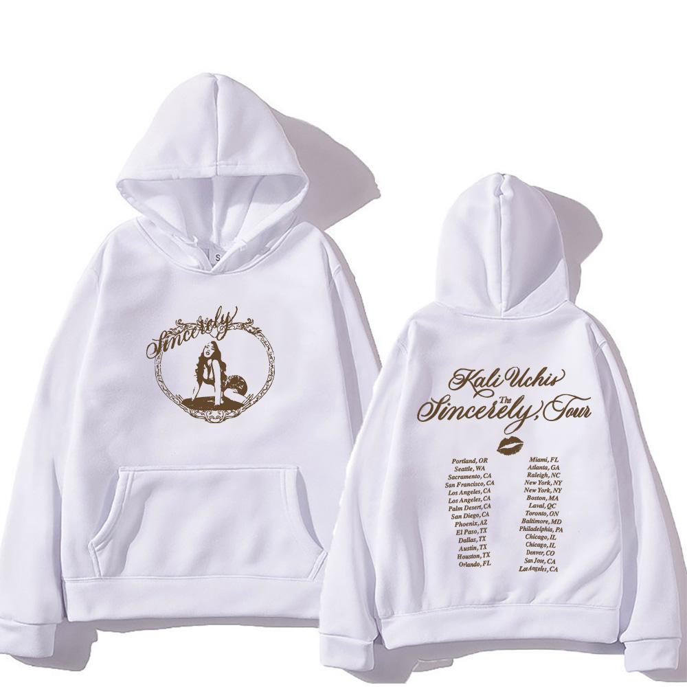 Sincerely Tour Date Hoodie Kali Uchis Graphic Pullovers Summer New Vintage Fashion Men and Women Long Sleeve Clothes