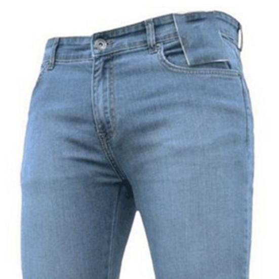 Středně vysoký zip Fly Multi Kapsy Muži Džíny Jaro Podzim Slim Fit Tužka Denim Kalhoty Streetwear