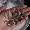 5pcs Set Gothic Punk Star Spider Cross Sword Skull Pendant Necklace for Women Men Halloween Party Daily Wear Aesthetic Jewelry