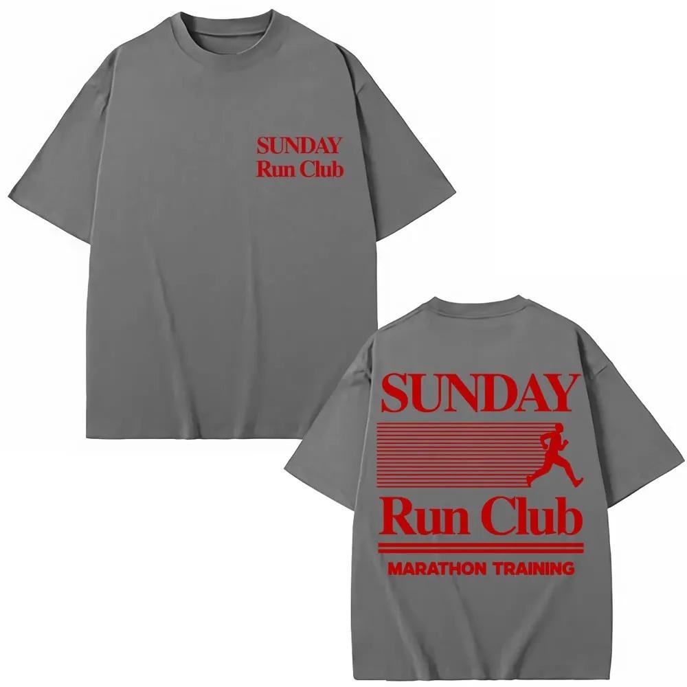 2026 Sunday Run Club Training Graphic T-Shirts Men Women Sport Fashion Short Sleeve Cotton Casual T Shirts Hipster Streetwear