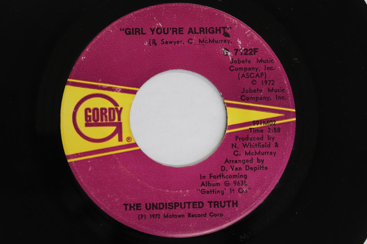 

7inch Record UNDISPUTED TRUTH - Girl You re Alright G7122F GORDY 1972 US Soul/Funk Used