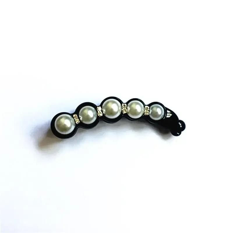 Perlen-Bananen-Haarspange, Kopfschmuck, Ins-Perlen-Bananen-Clip, vertikaler Clip, gedrehter Pferdeschwanz-Halter, Haarnadel, einfacher Stil, Haar-Accessoires