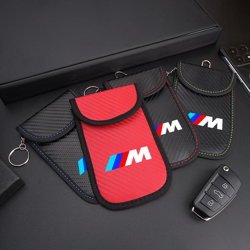 Sticker Accessory Car Key Case Signal Blocker Bag RFID Shielding Pocket For BMW E46 M E36 E34 F10 E90 F30 E60 E53 E30 E92 E87 EB1