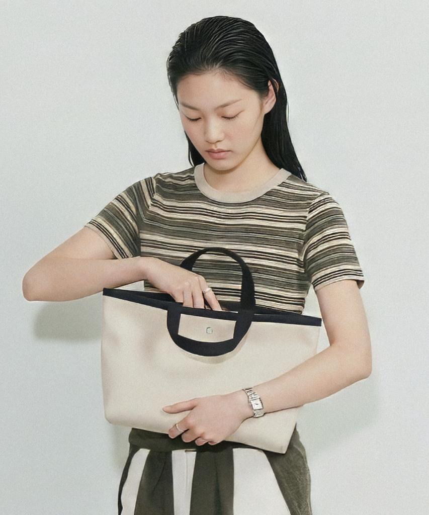 Zoeet Standard Tote Canvas Bag (Ecru)