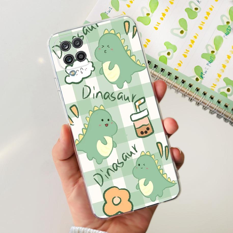 For Samsung Galaxy A12 Case Transparent Cover Fashion Flower Slim Soft TPU Phone Case For Samsung A12 SM-A125F M12 F12 A 12 Capa