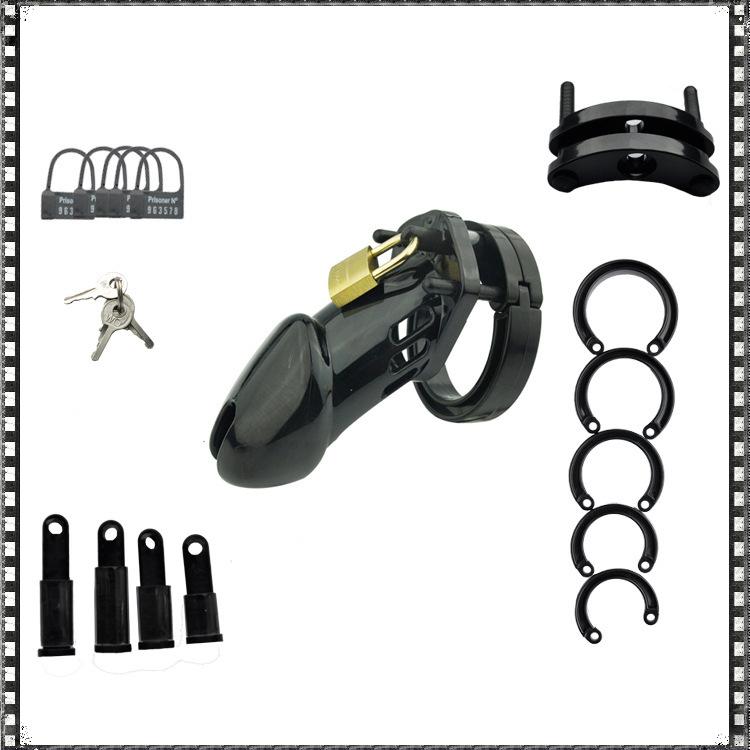 New Male Chastity Cage Set Anti Off Lock Penis Ring Cock Cage Kit Trainer Sex Toys Sexy Adult Goods for Men