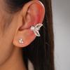 Zircon Irregular Geometric Fishtail Multi-layer Ear Piercing Ear Bone Clip Commuter Earrings