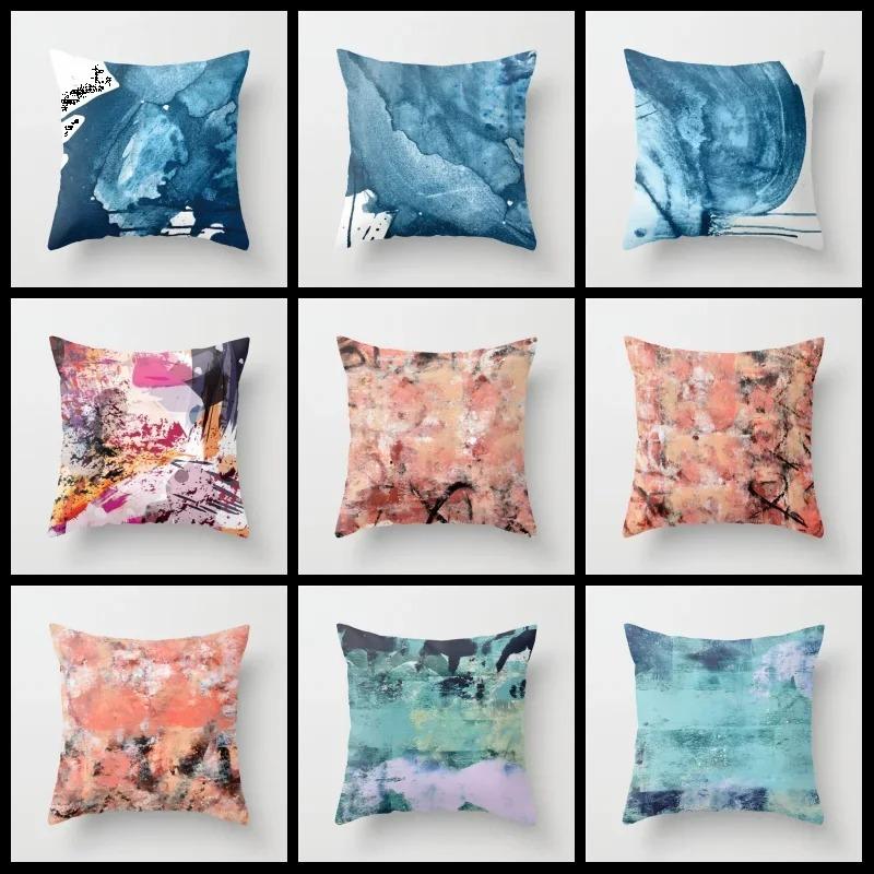 

Fashion Abstract Blue Pillowcase Car Pillow Sofa Cushion Cover 40x40cm