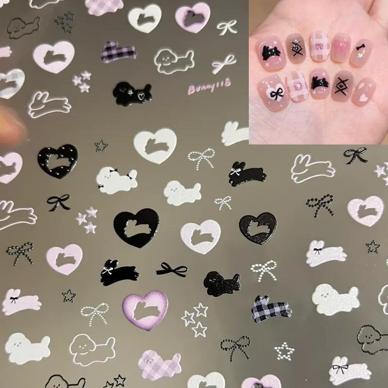 Neues Frucht Erdbeer Gelee Nageldesign Niedliche Aufkleber Liebling Kirsche Schleife Hase DIY Nageldekoration