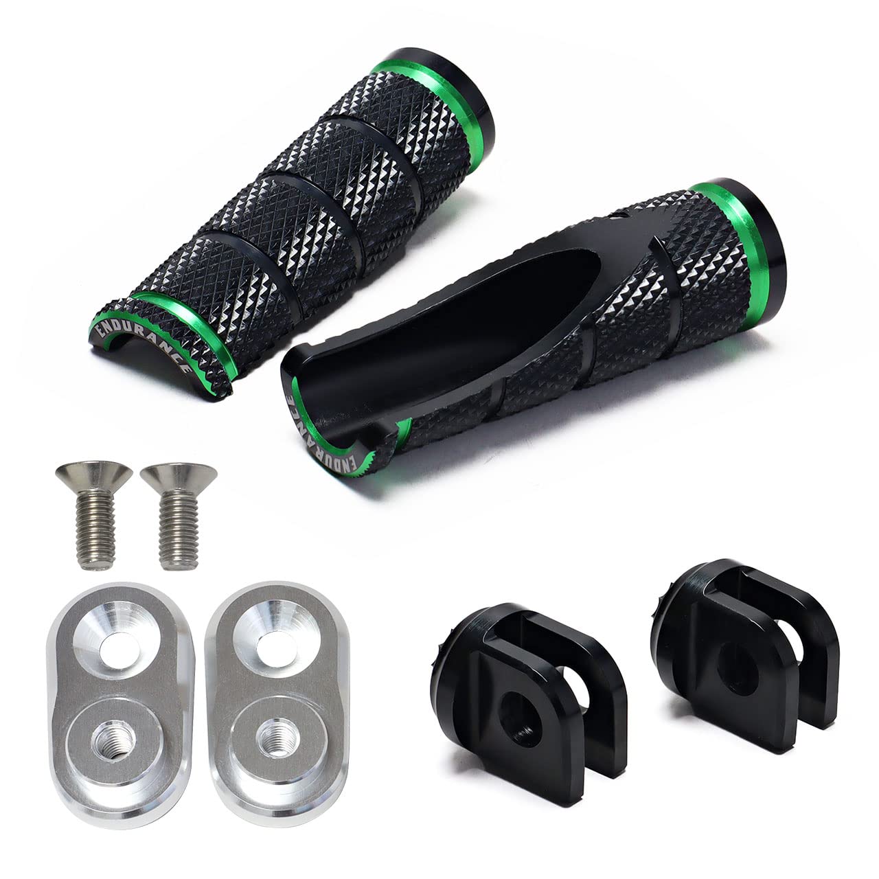 

ENDURANCE Bike Combination Adjustable Step Bar Kit HG Kawasaki General Purpose XSKAW8S Black/Green/Silver
