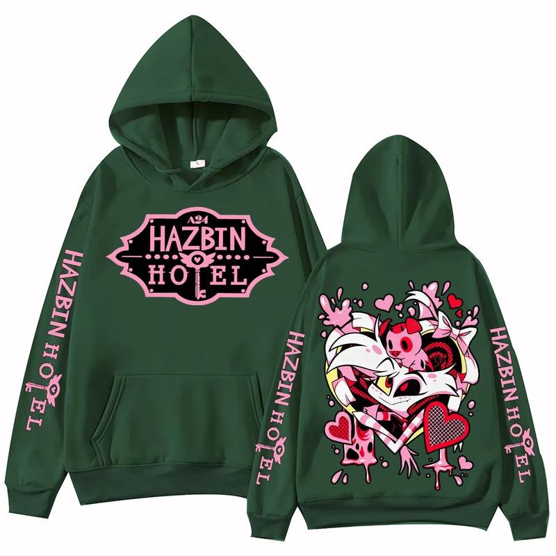 Hazbin Hotel Sudadera con Capucha de Polvo Hombre Mujer Harajuk