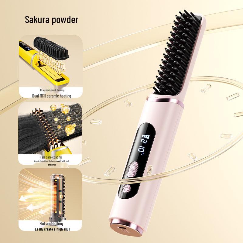 

Міні-гребінець-випрямляч для волосся з іонізацією та холодним повітрям - Бездротовий, для укладки без пошкоджень