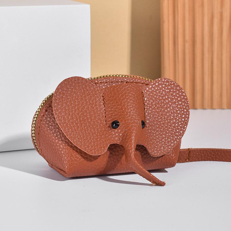 New Women's Elephant Coin Purse Keychain - Fashionable Card Holder & Lipstick Storage