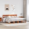 VidaXL Bed Frames and Headboard Wax Brown 200x200 Cm Pine Wood, Bed, Bedroom Furniture, Wooden Bed, Bed 3302308