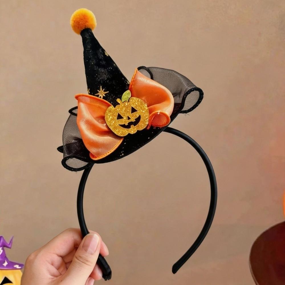Ghost Witch Hat Headband Pumpkin Cone Hat Hair Hoop Halloween Party Hair Band  Photo Props