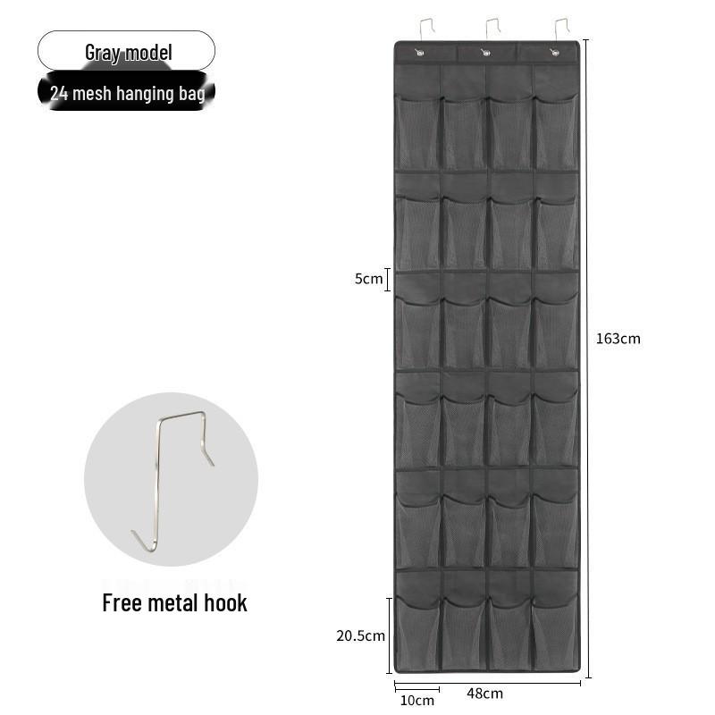 Wall-Mounted Fabric Hanging Organizer with Pockets - Essential Over-the-Door Storage for Dorms and Homes