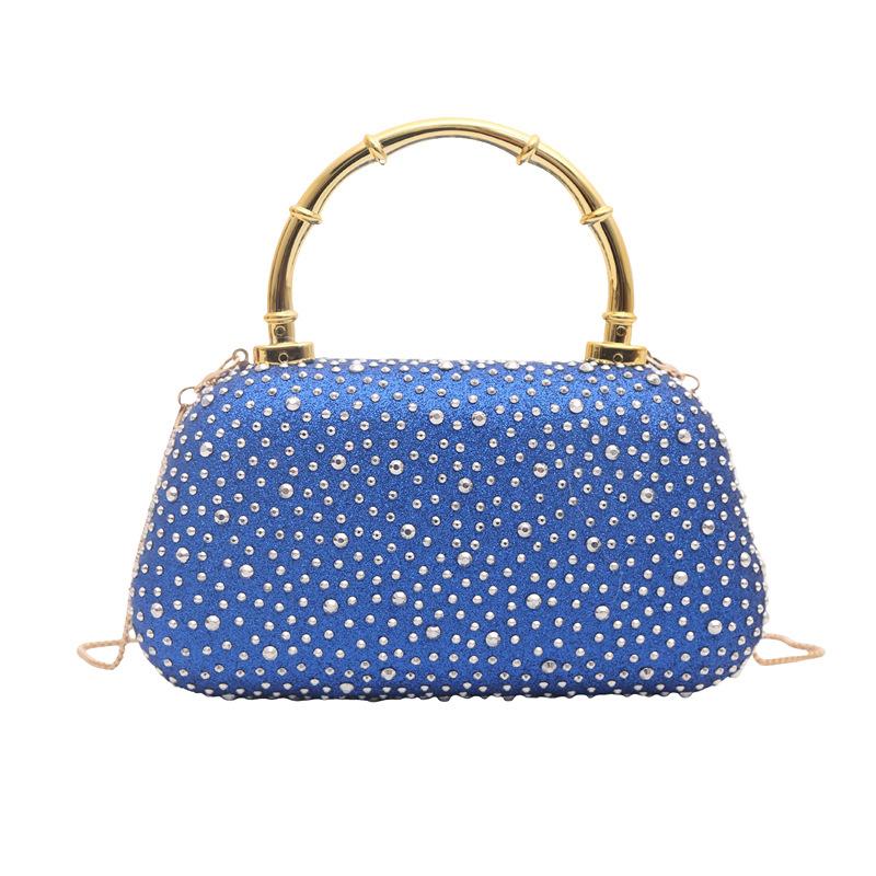 New European and American fashion women's shiny rhinestone decorative handbag fashion temperament chain messenger dinner bag